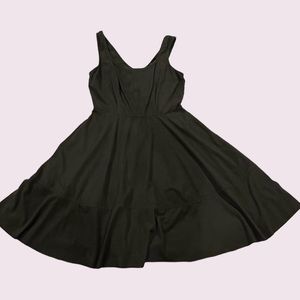 Mushroom 🍄 Green/Brown Faux Suede Fit & Flare Skater Dress